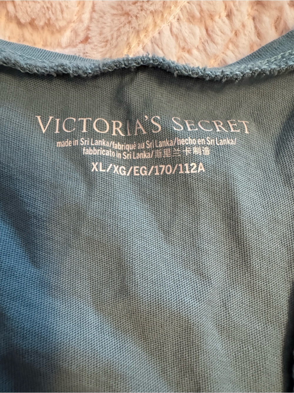 Victoria's Secret Dusty Blue Racerback Sleep Tank with Floral V - Picture 4 of 4